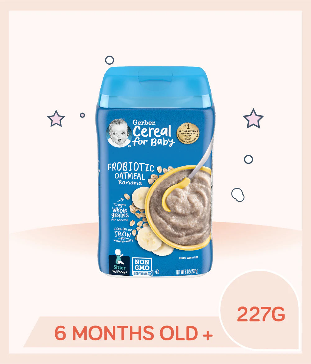 Gerber Probiotic Baby Oatmeal Banana Cereal 227g