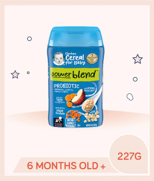 Gerber Probiotic Oatmeal Lentil Carrot & Apple 227g Crawler (6 months+)