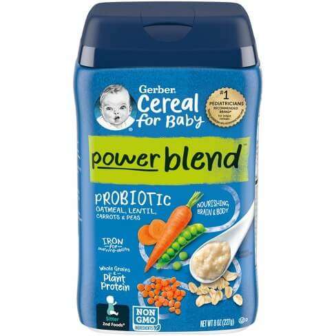 GERBER PROBIOTIC OATMEAL LENTIL CARROTS & PEAS 227G