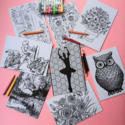 Abstract Coloring Plates (Set of 15)