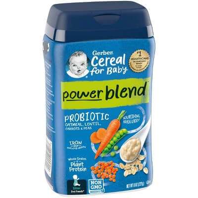 GERBER PROBIOTIC OATMEAL LENTIL CARROTS & PEAS 227G