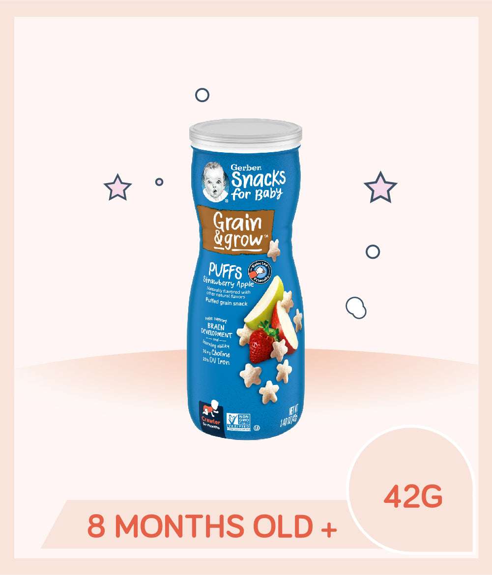 Gerber Strawberry Apple Puffs Cereal Snack